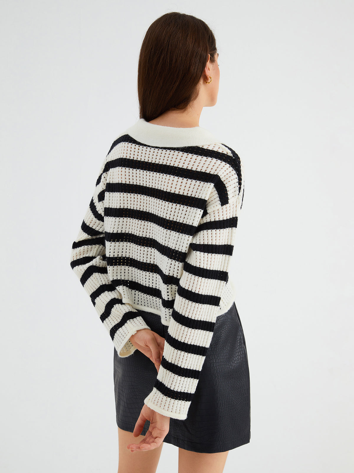 Wear Your Stripe Collared Crop Cardigan