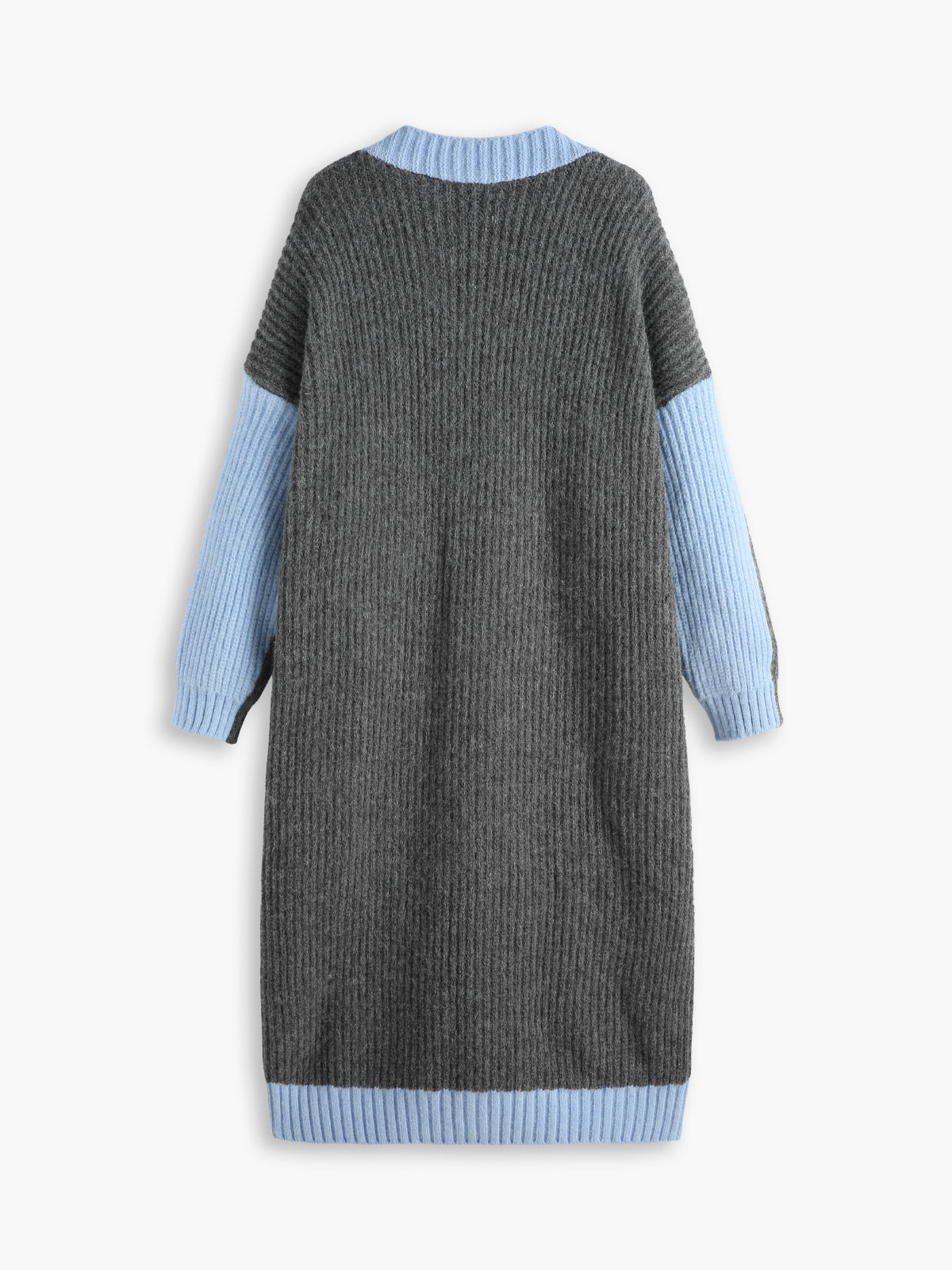 Oversized Colorblock Longline Cardigan