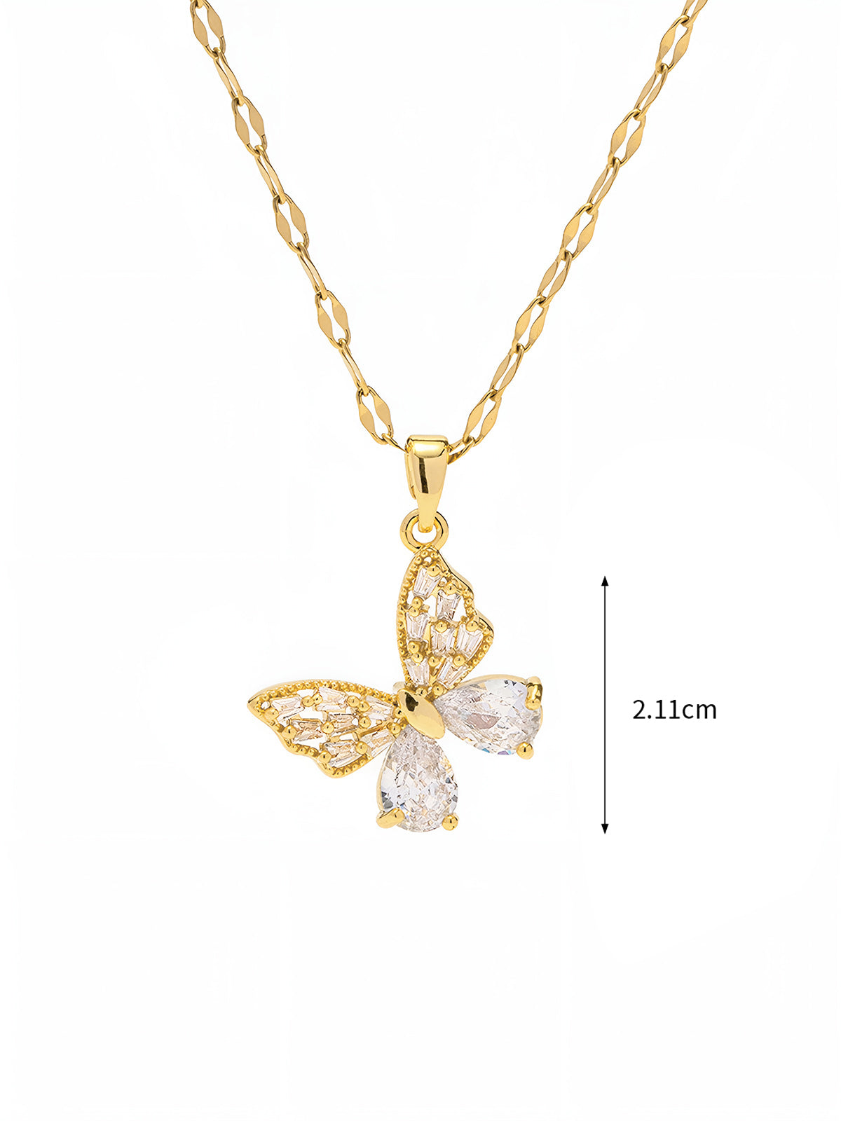 Golden Radiance Butterfly Necklace