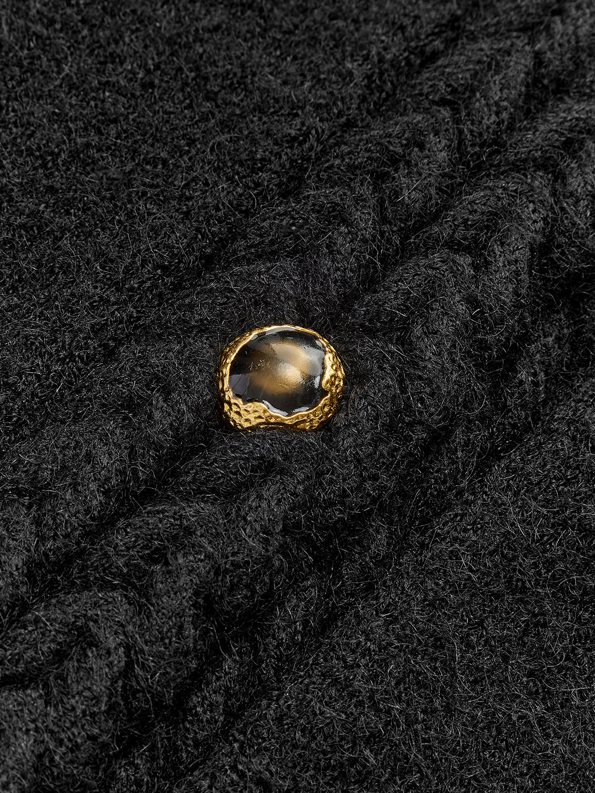 Cable Knit-Trim Breasted Cardigan