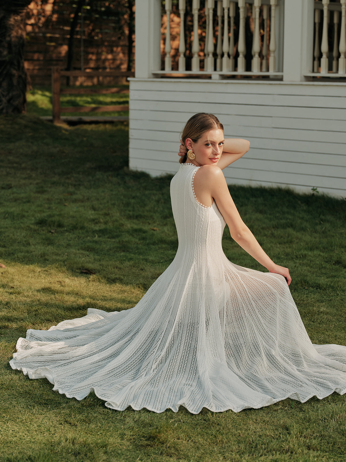 Semi-Sheer Lace Sleeveless Dress