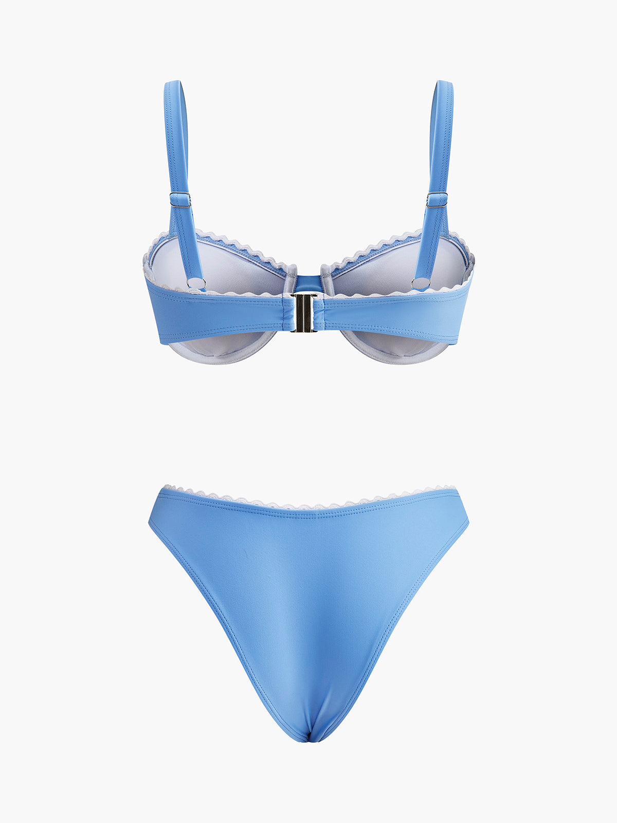Scalloped Trim Bikini Set
