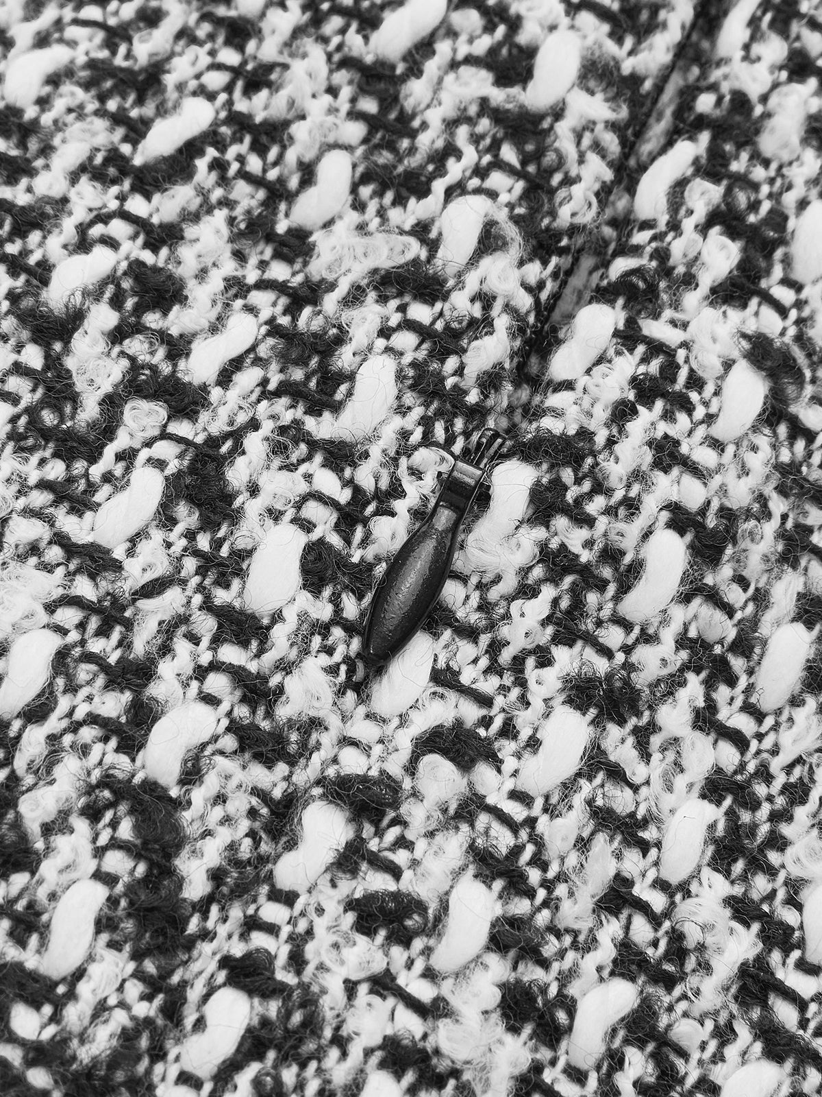 Button Down Tweed Boucle Maxi Skirt