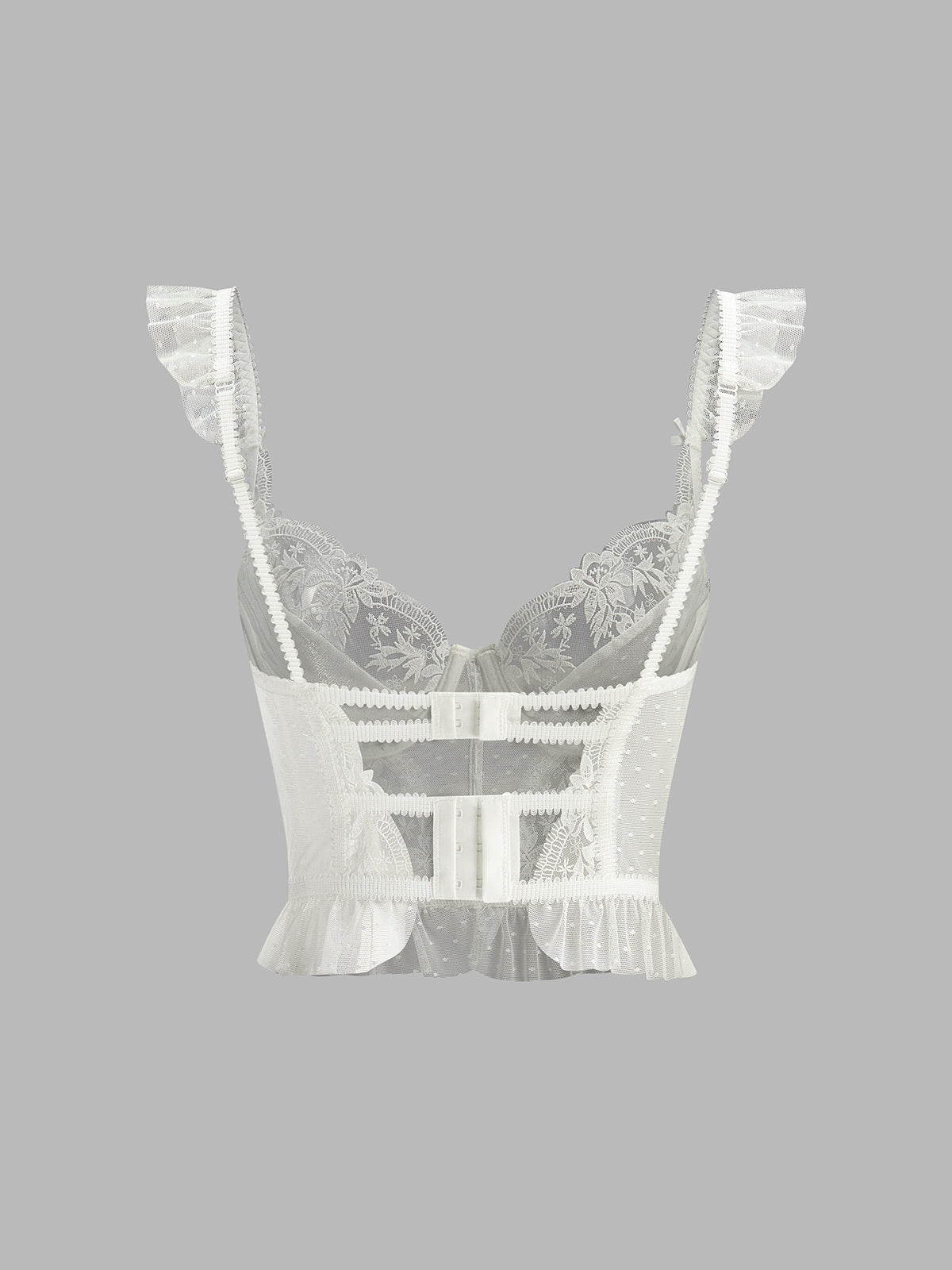 Floral Sheer Lace Mesh Corset Crop Top