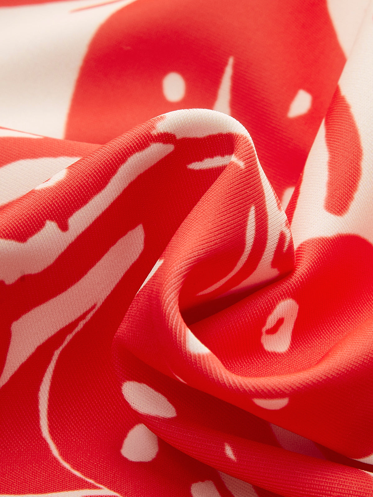 Tropical Print V-Neck One-Piece Swimsuit