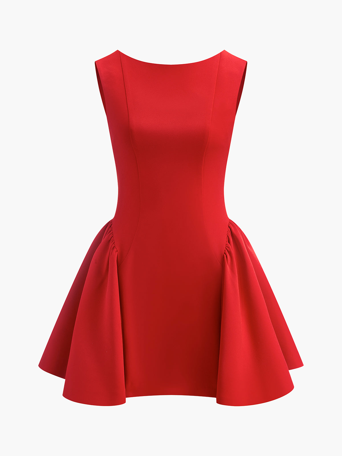 Backless Sleeveless Flared Dress