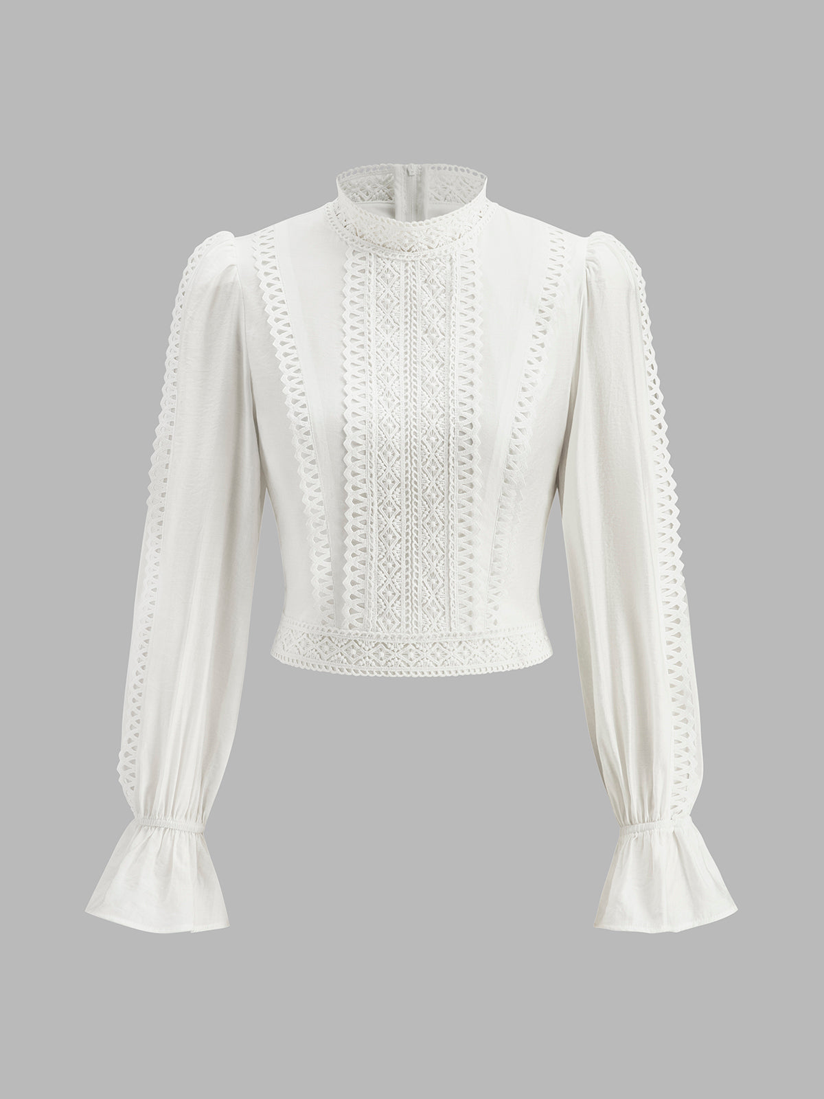 High-Neck Puff Sleeve Blouse