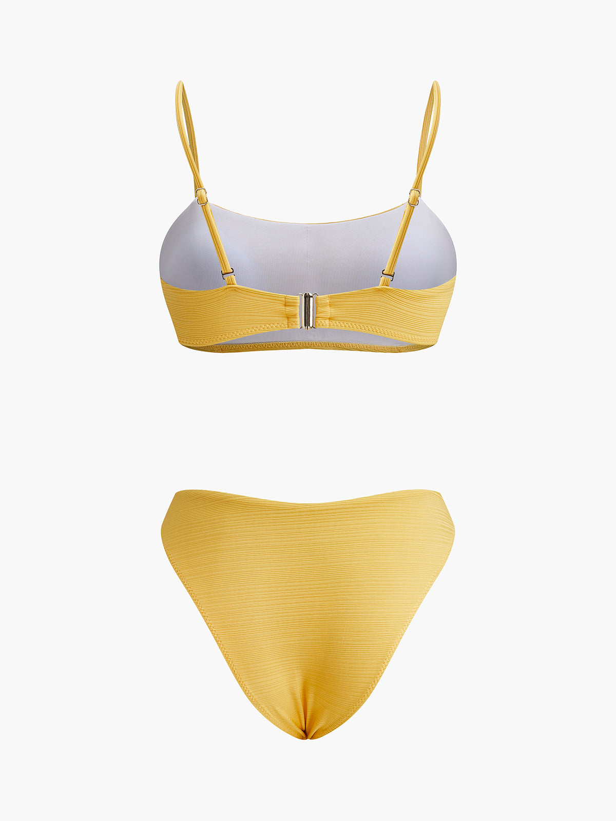 Textured Scoop Neck Bikini Set