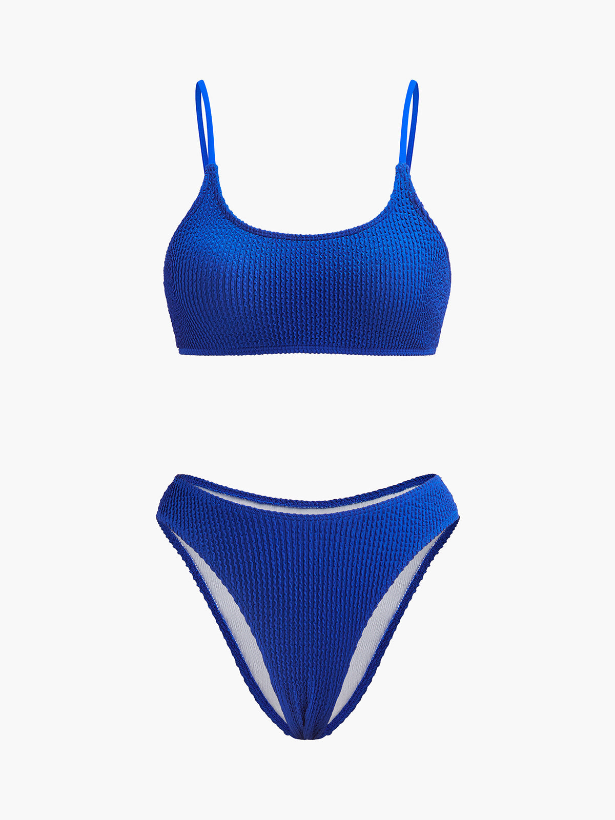 Textured Ribbed High-Cut Bikini Set