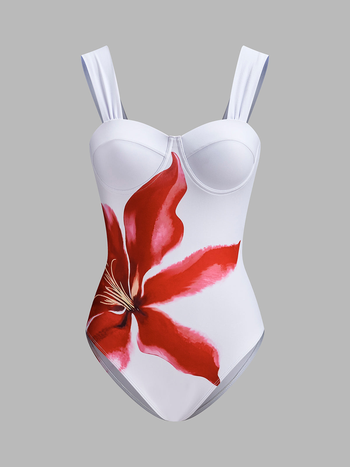 Corset-Style One-Piece With Draped Cover-Up