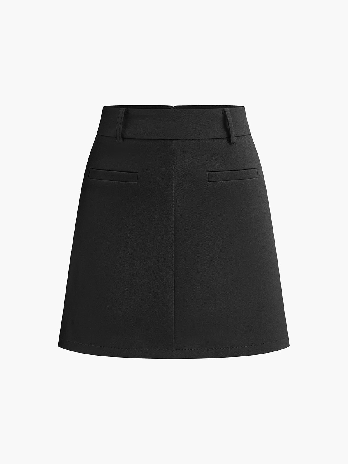 Back Zipper A Line Skirt Without Belt