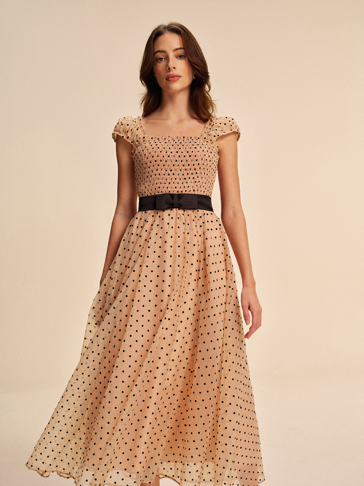 Polka Dot Dress With Removable Belt