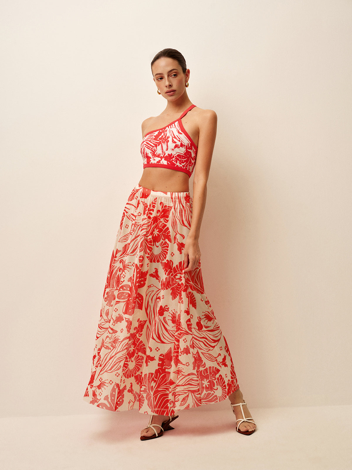 Mesh Printed Cover-Up Skirt