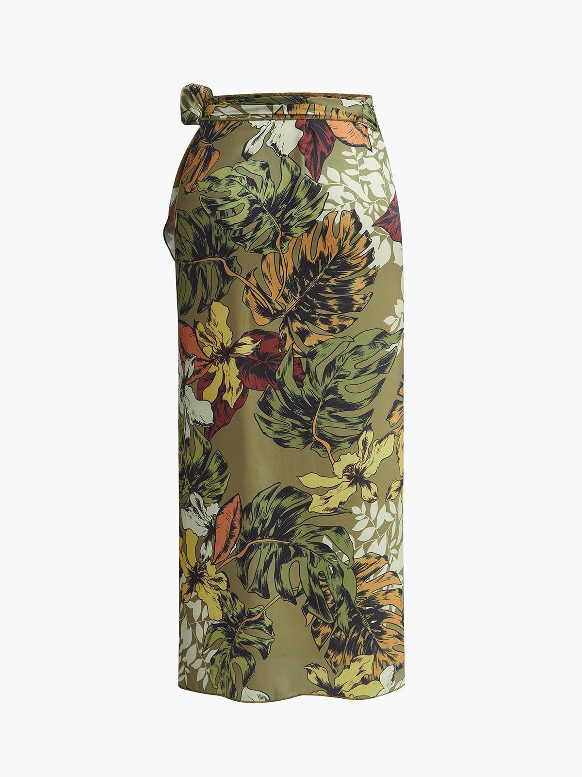 Tie Detail Floral Print Wrap Skirt