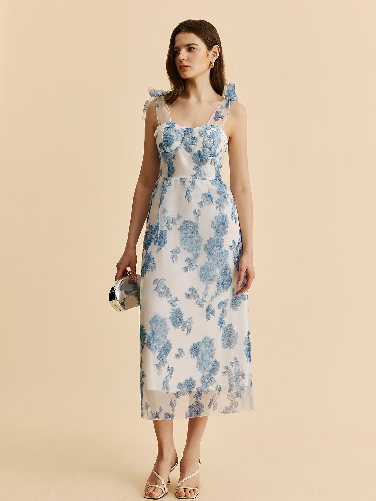 Floral Bow-Strap Dress