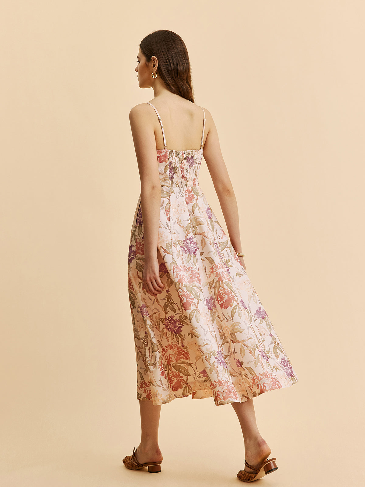 Romantic Floral A-Line V-Neck Cami Dress