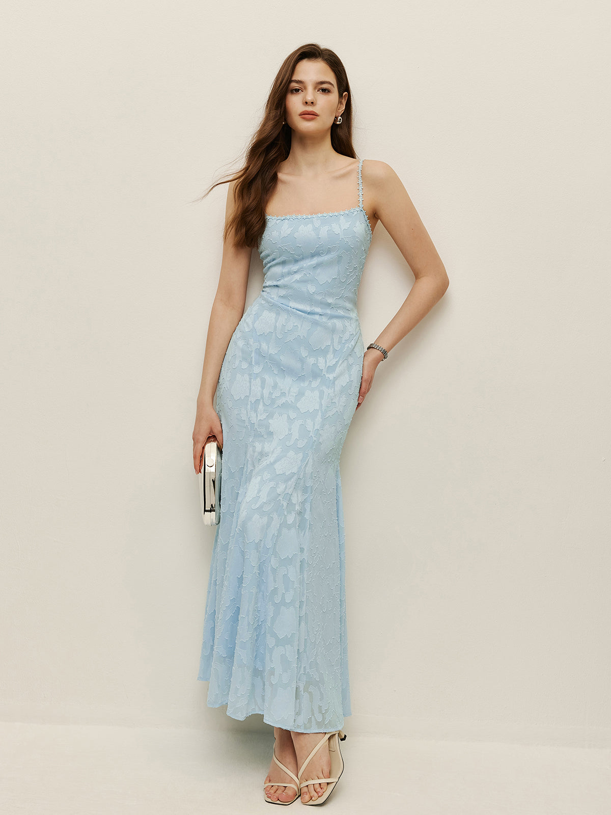 Lace-Up Back Floral Lace Dress