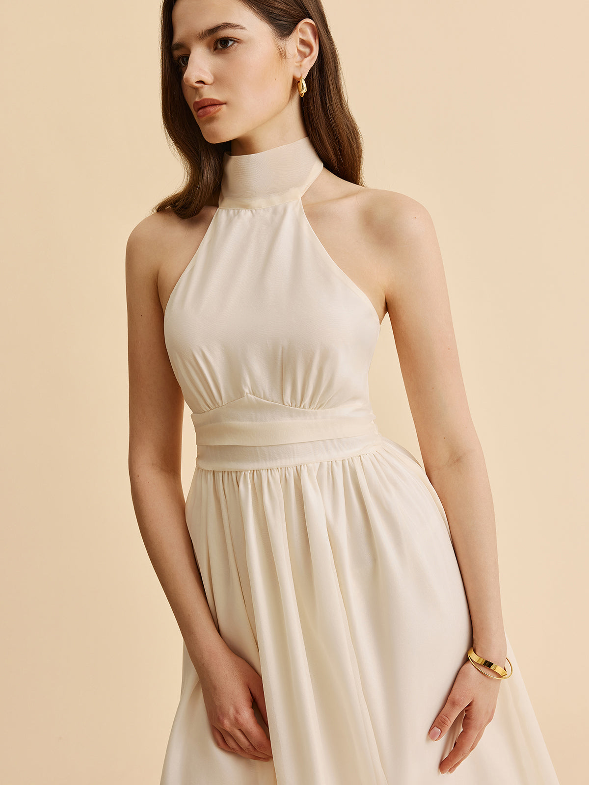 Tie-Back Halter A-Line Dress