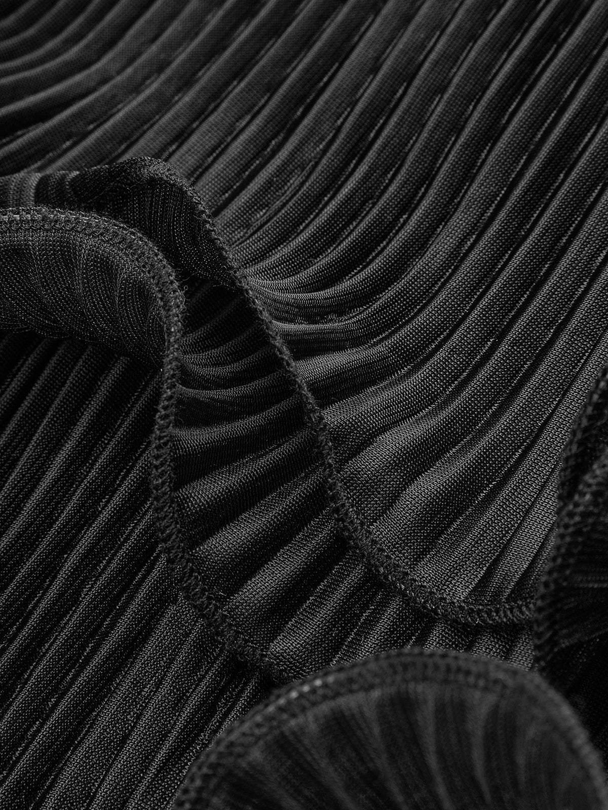 Ruffle Button Plisse Blouse