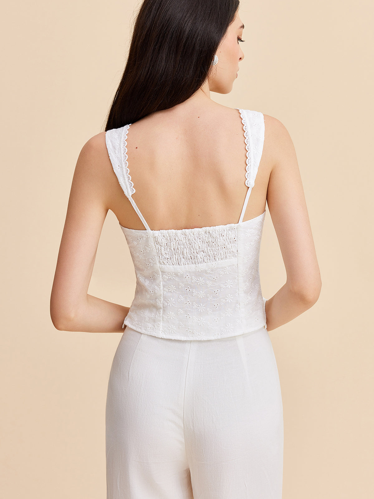 Pleated Cotton Zipper Tank Top