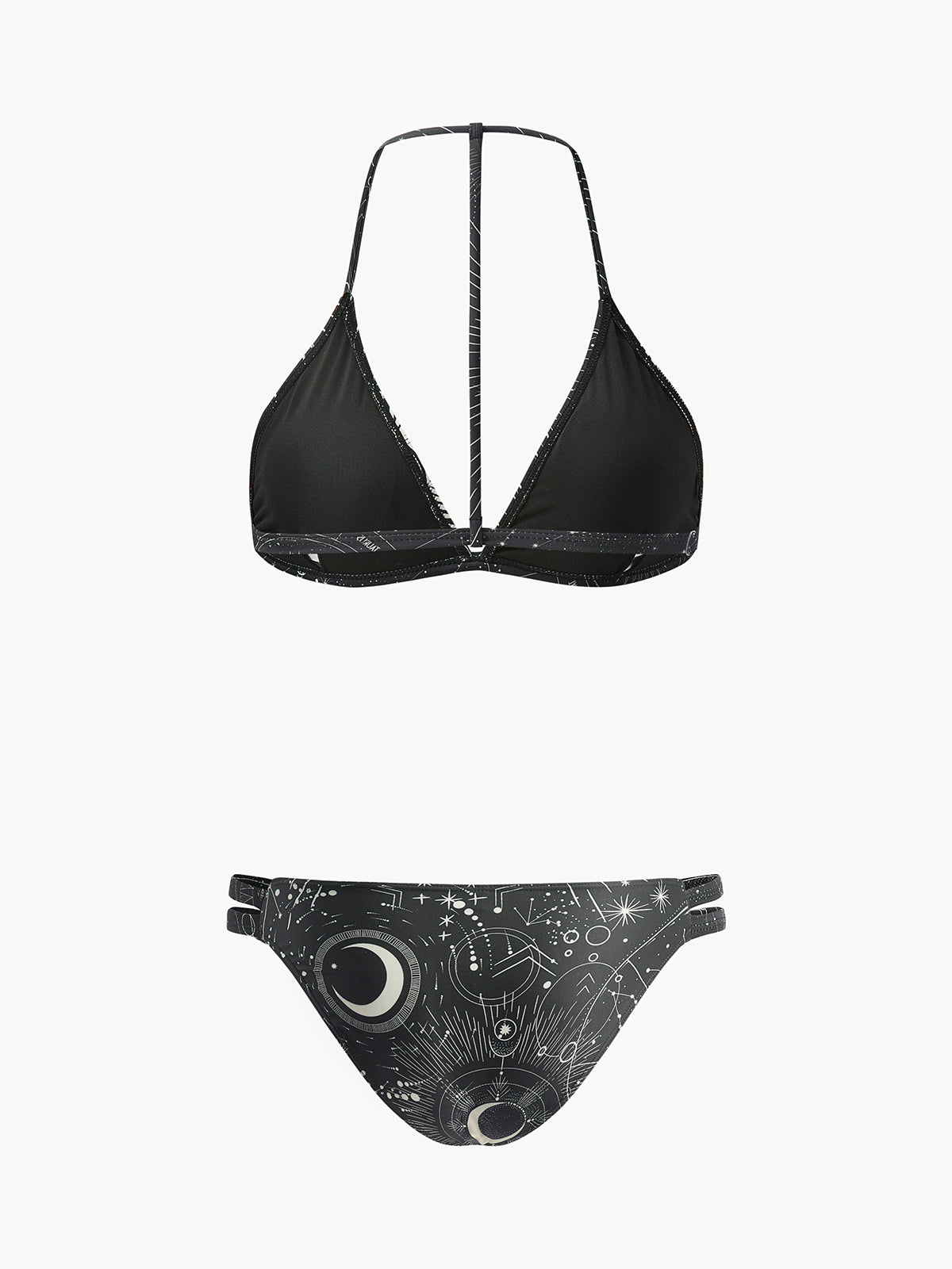 Astrology Print Halter Bikini Set