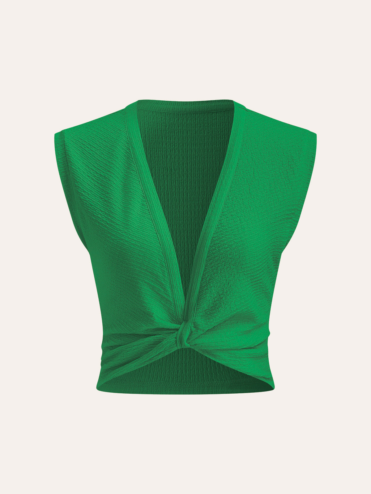 V-Neck Knot Front Sleeveless Top