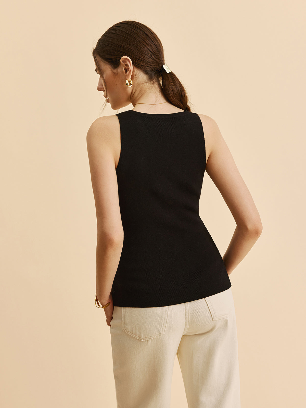 Lettuce Trim Split Sweater Vest