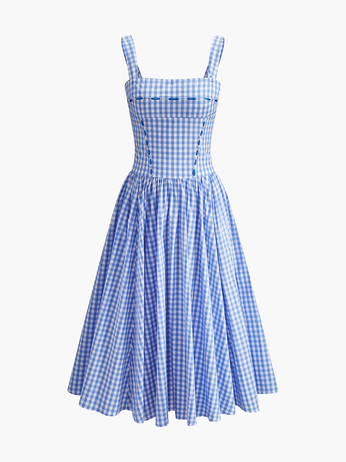 Lace-Up Checkerboard Corset Dress