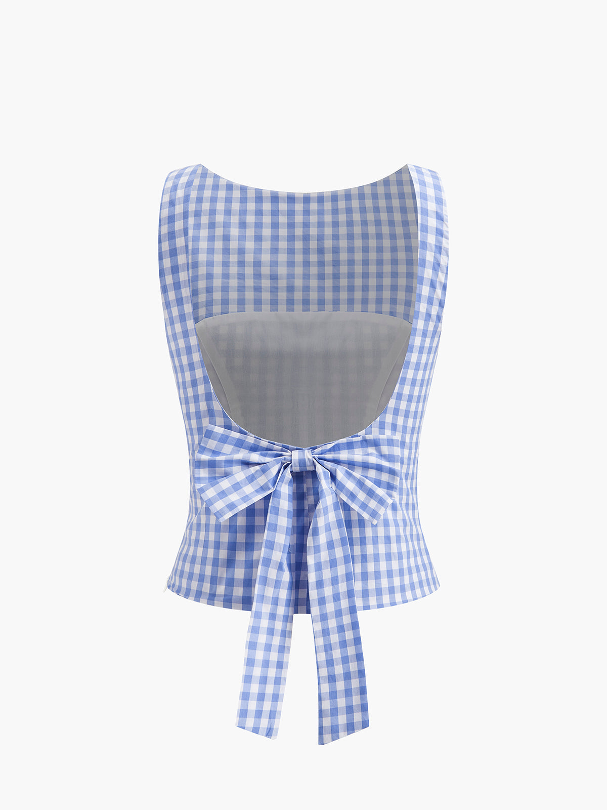 Checkerboard Bow Back Crop Top