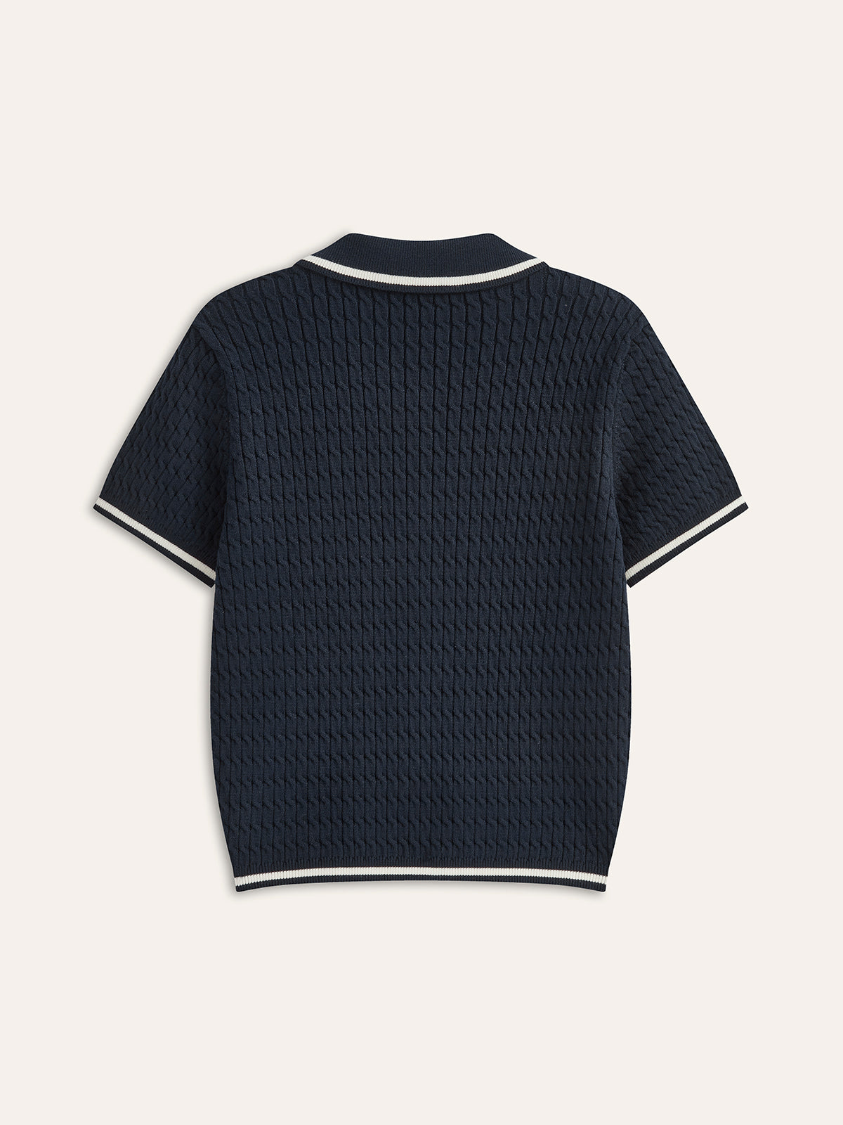 Ribbed Knit Polo Shirt