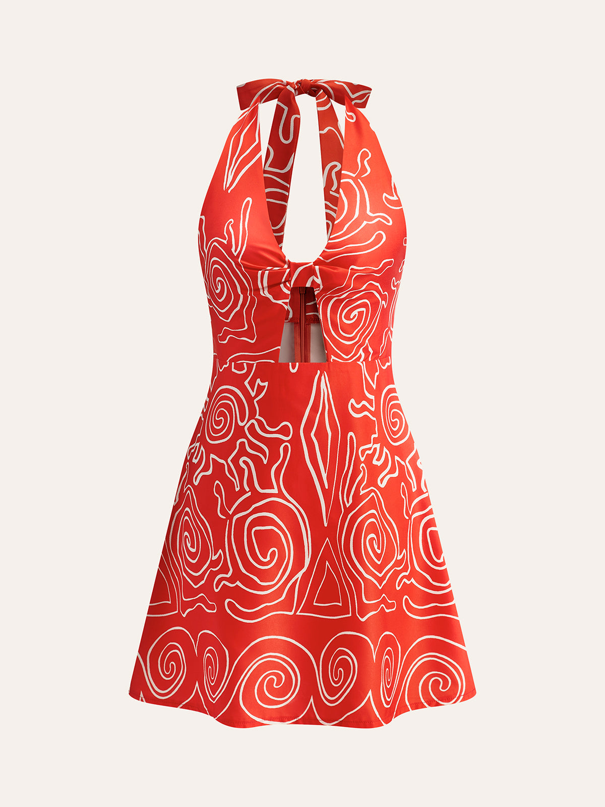 Halter Tie-Back Printed Dress