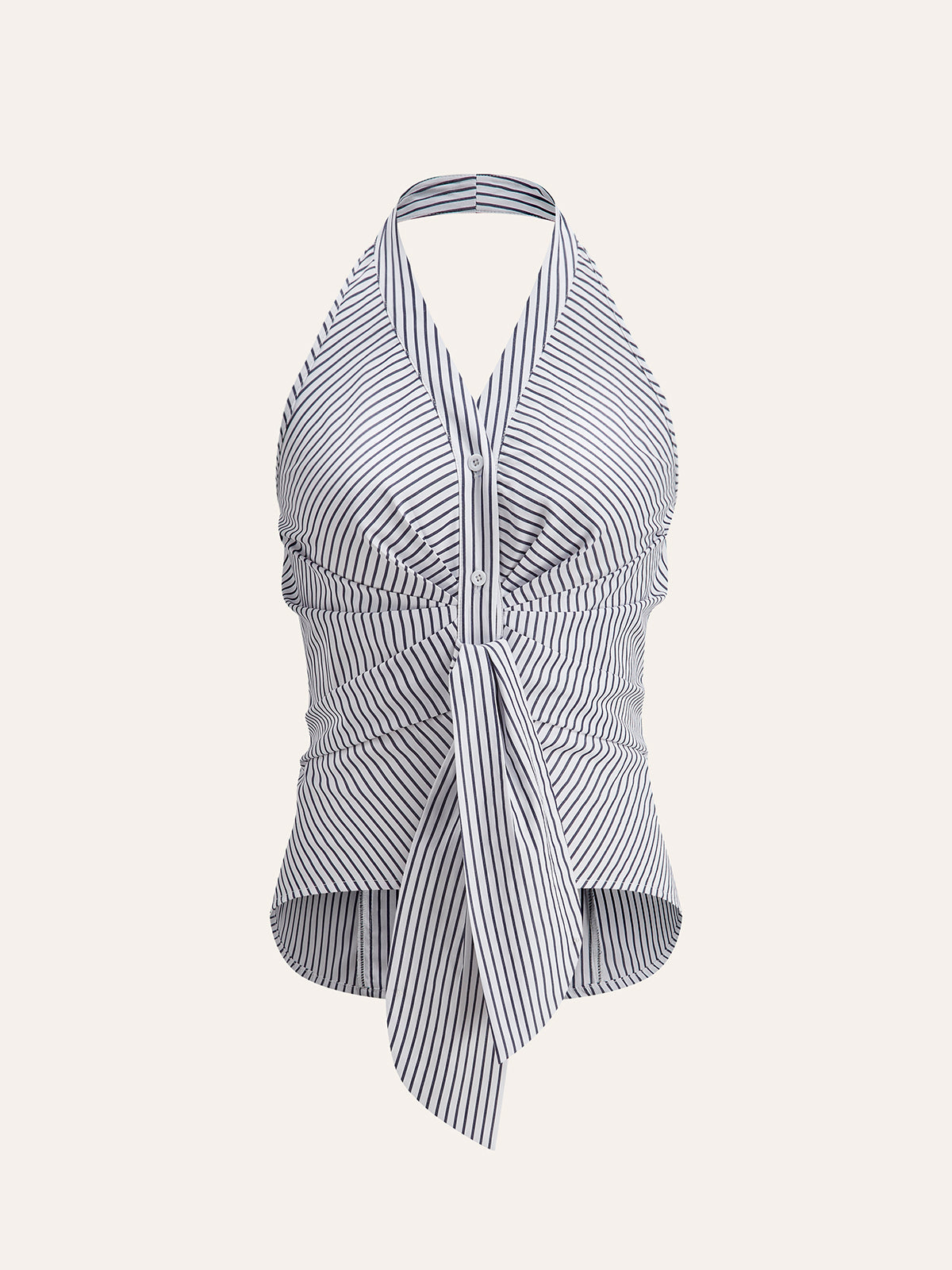 Striped Halter Tie Top