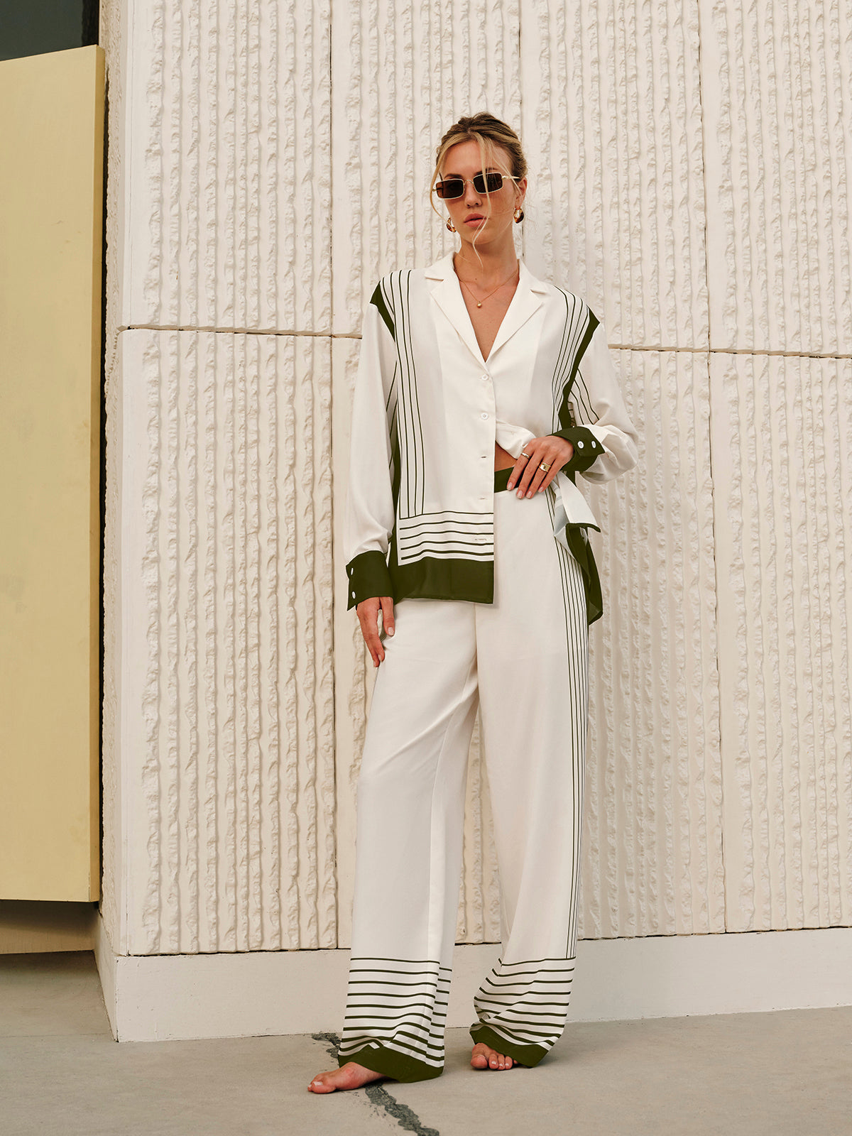 Striped Print Collar Shirt