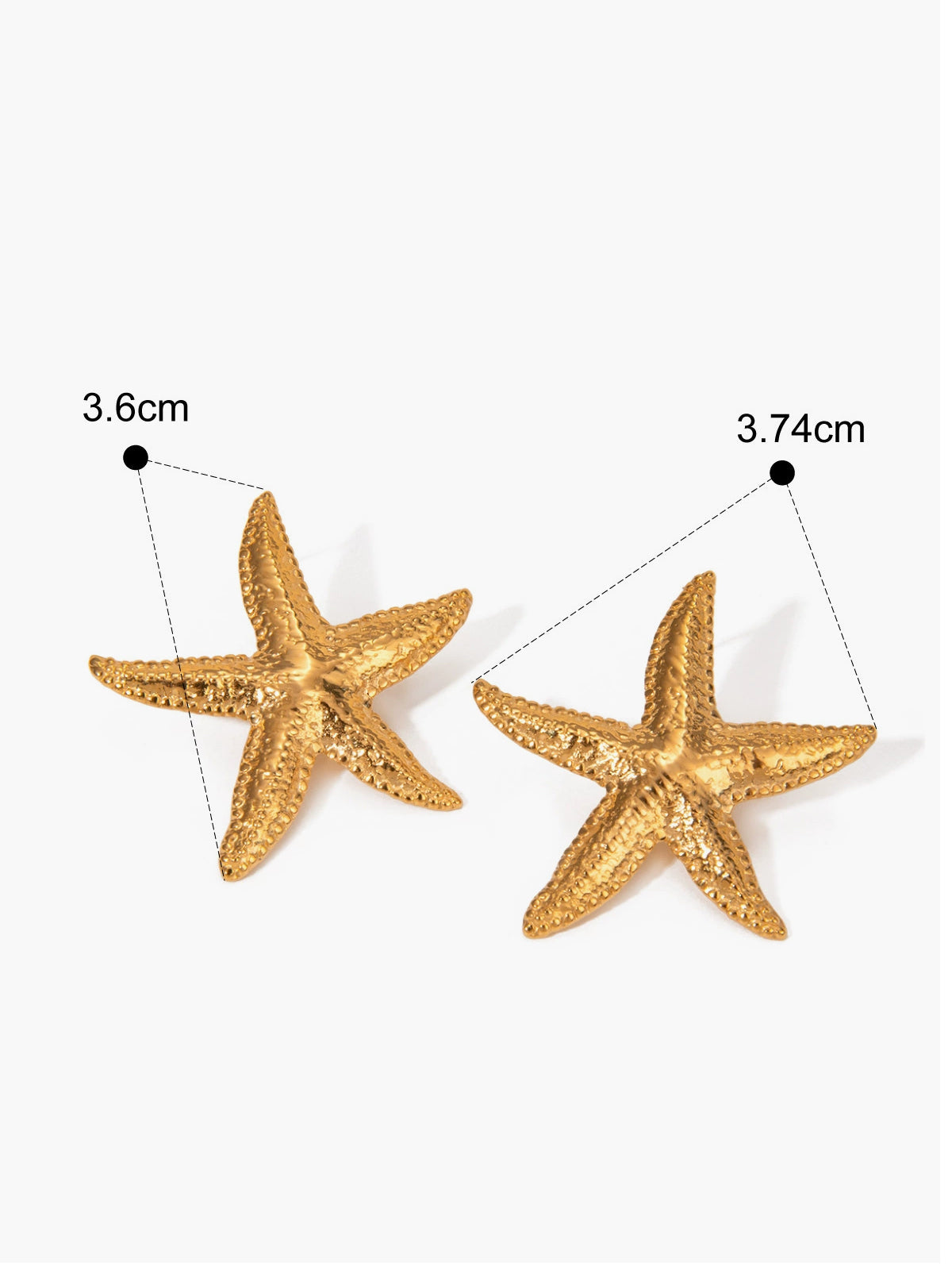 Gold Starfish Stud Earrings