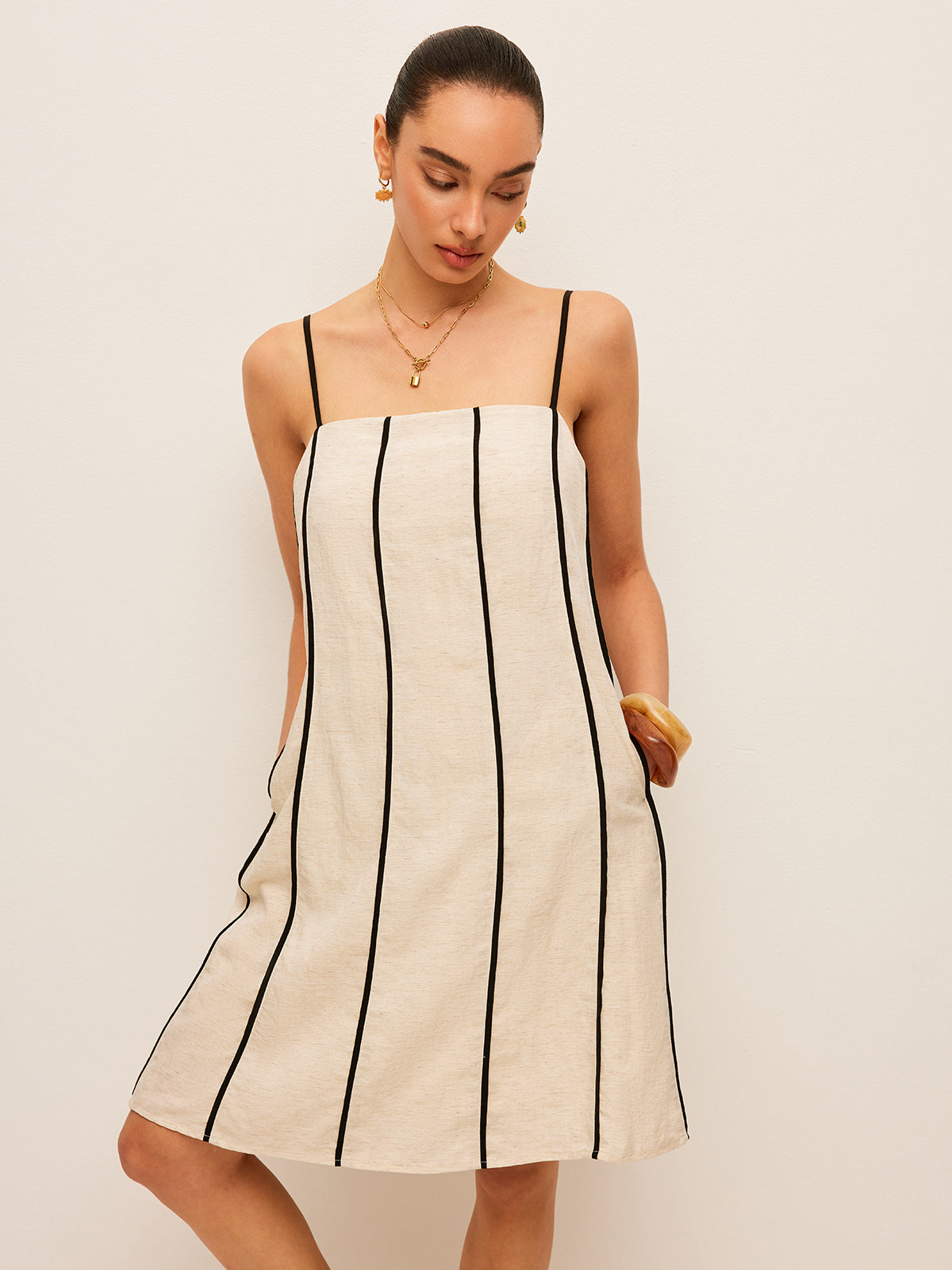 Cotton & Linen Striped Dress