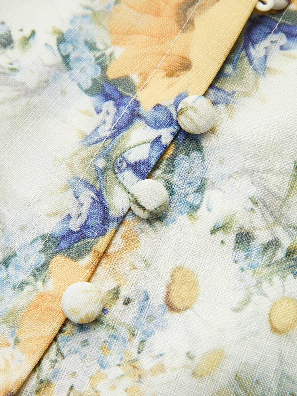 Belted Balloon Sleeve Floral Dress