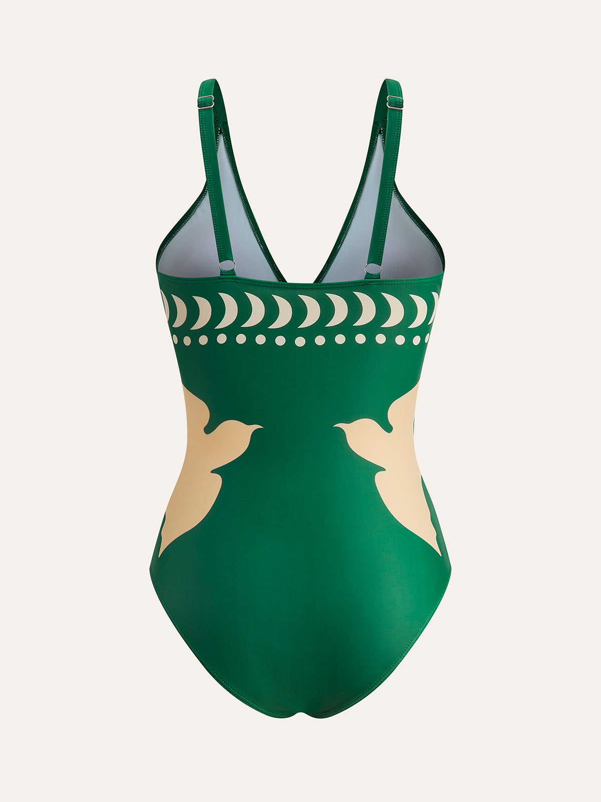 Bird Print Cutout One Piece Swimsuit
