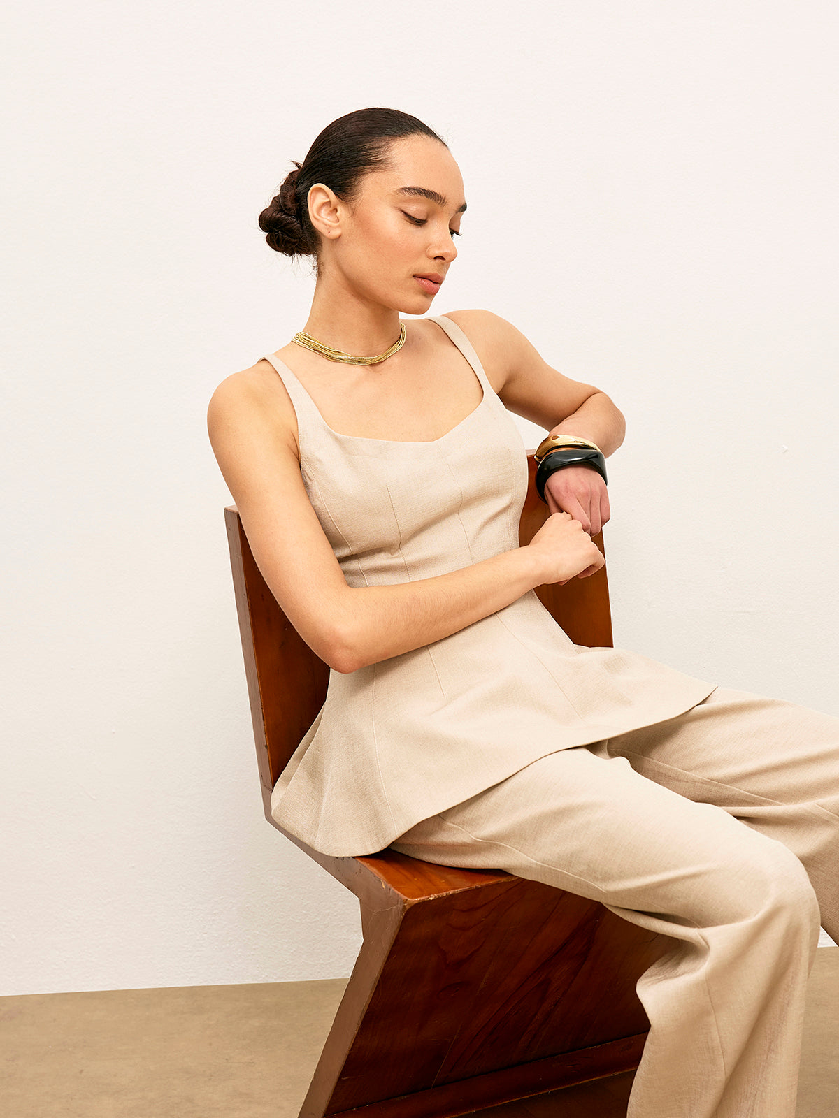 Back Zipper Peplum Flare Top