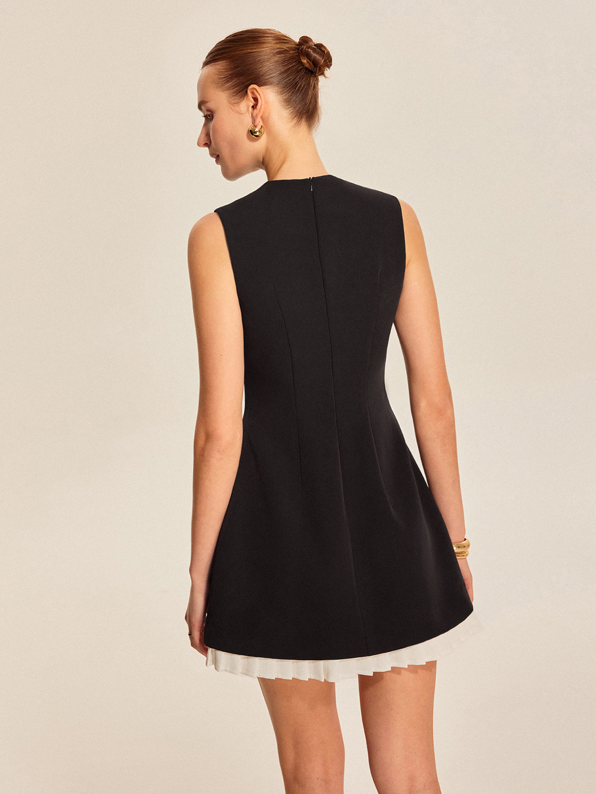 Ruffled Hem Keyhole Tie Detail Dress