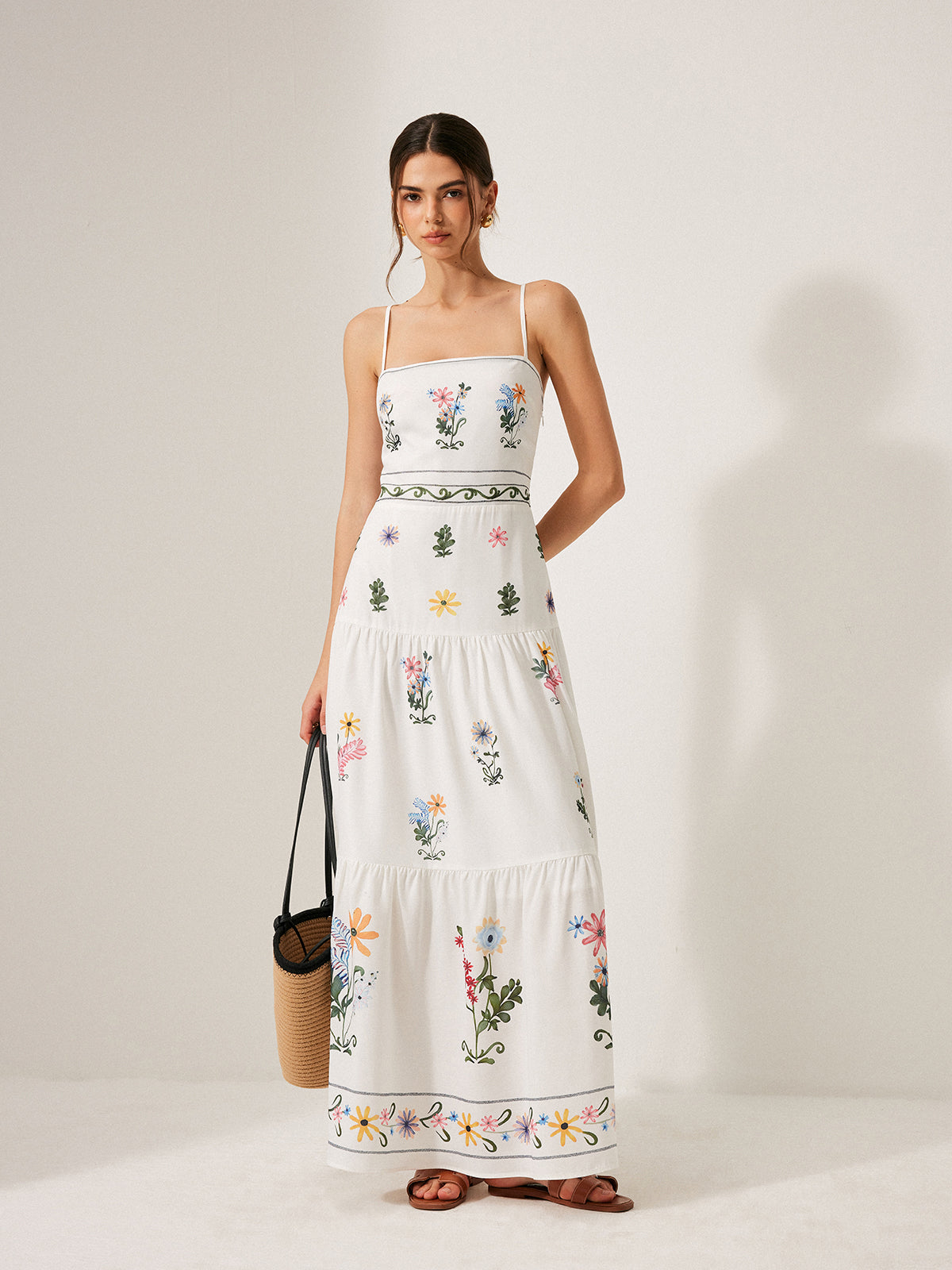 Boho Lace-Up Back Cami Dress