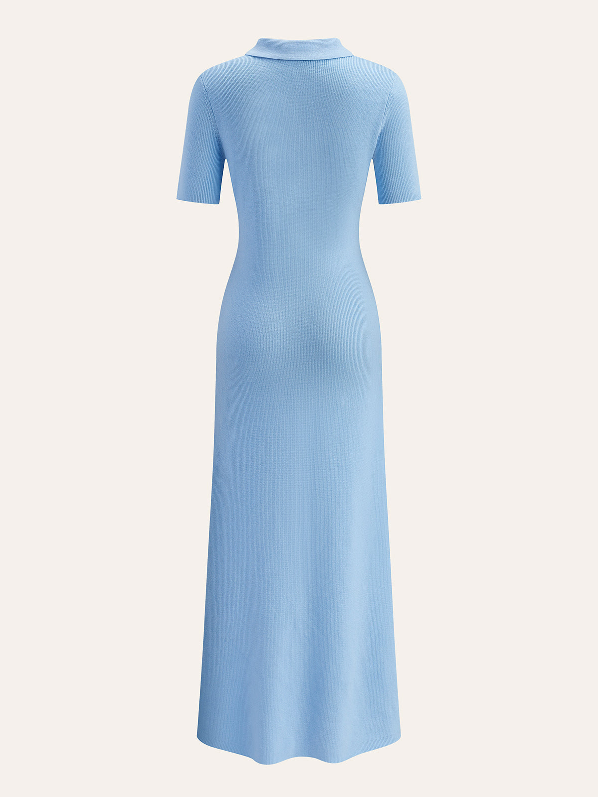 Metal Button Collar Midi Dress