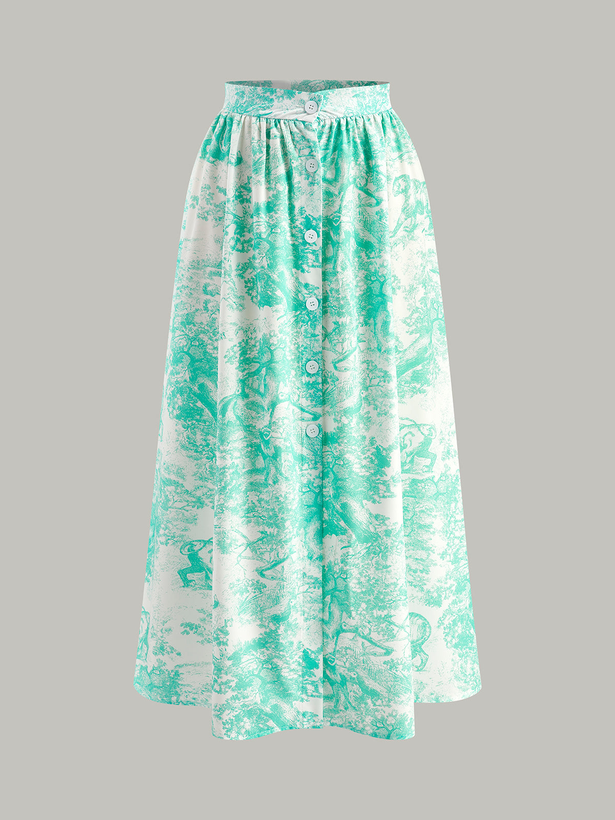 Halter Neck Backless Button-Front Skirt Set