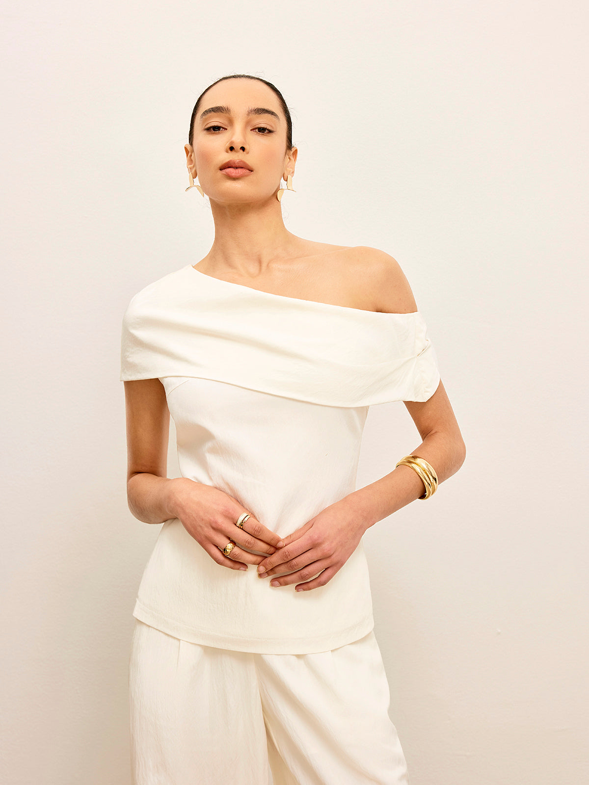 One-Shoulder Draped Top