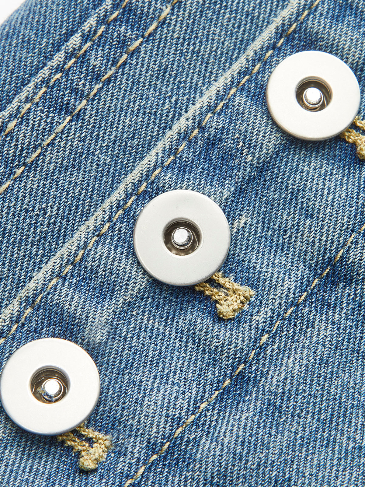 Mid-Waist Decor Button Zipper Flare Denim Jeans