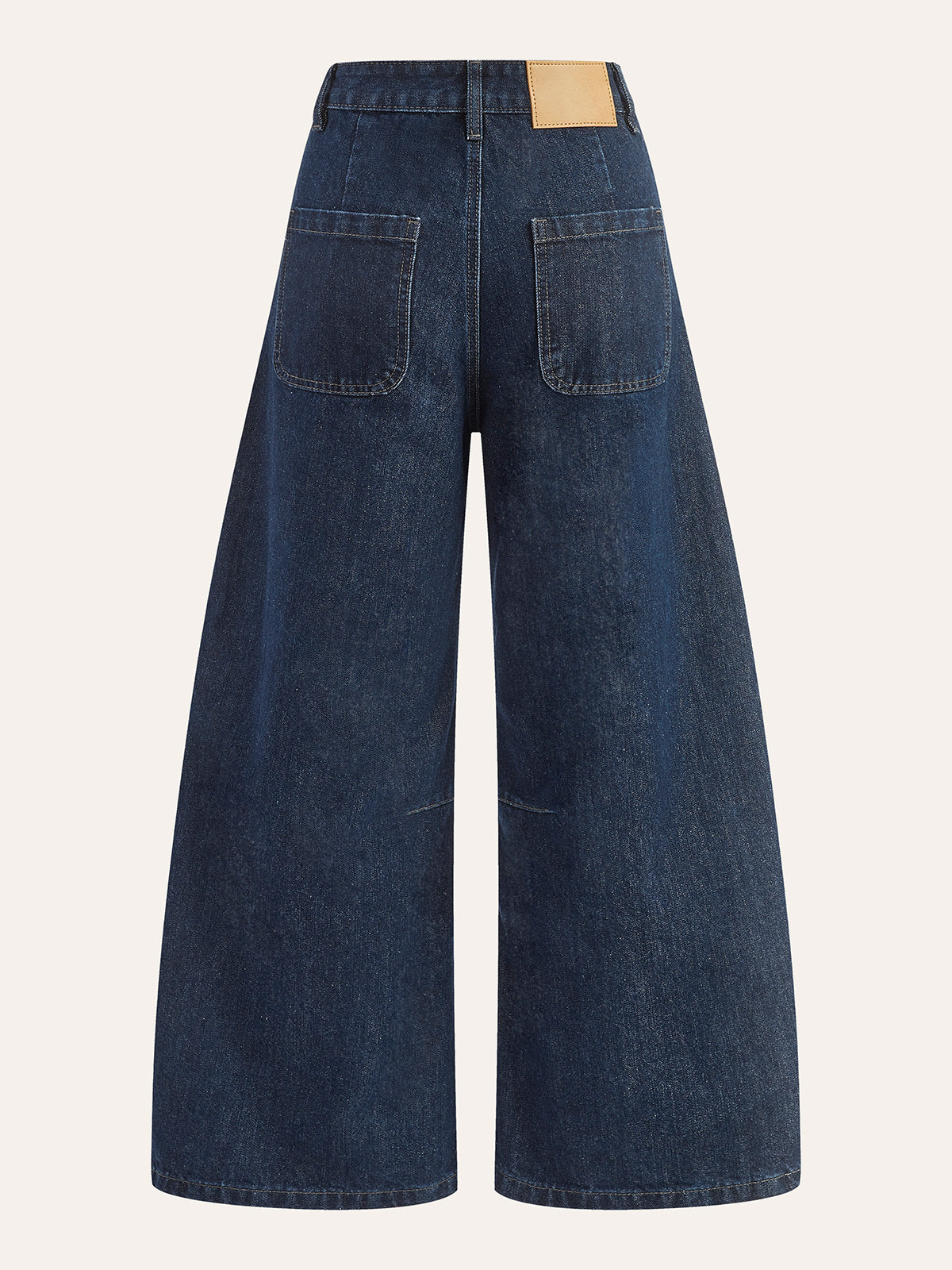 Cotton Mid-Waist Wide-Leg Jeans