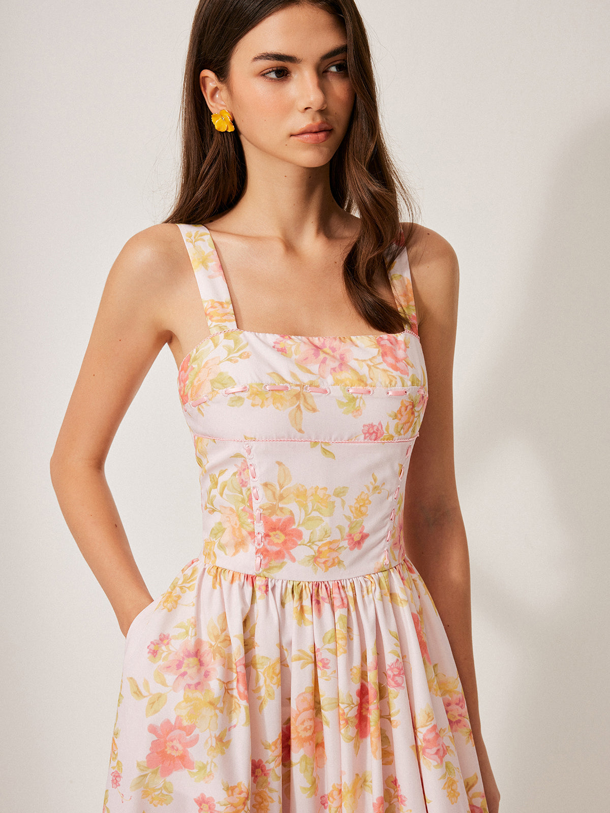Floral Print A-Line Dress