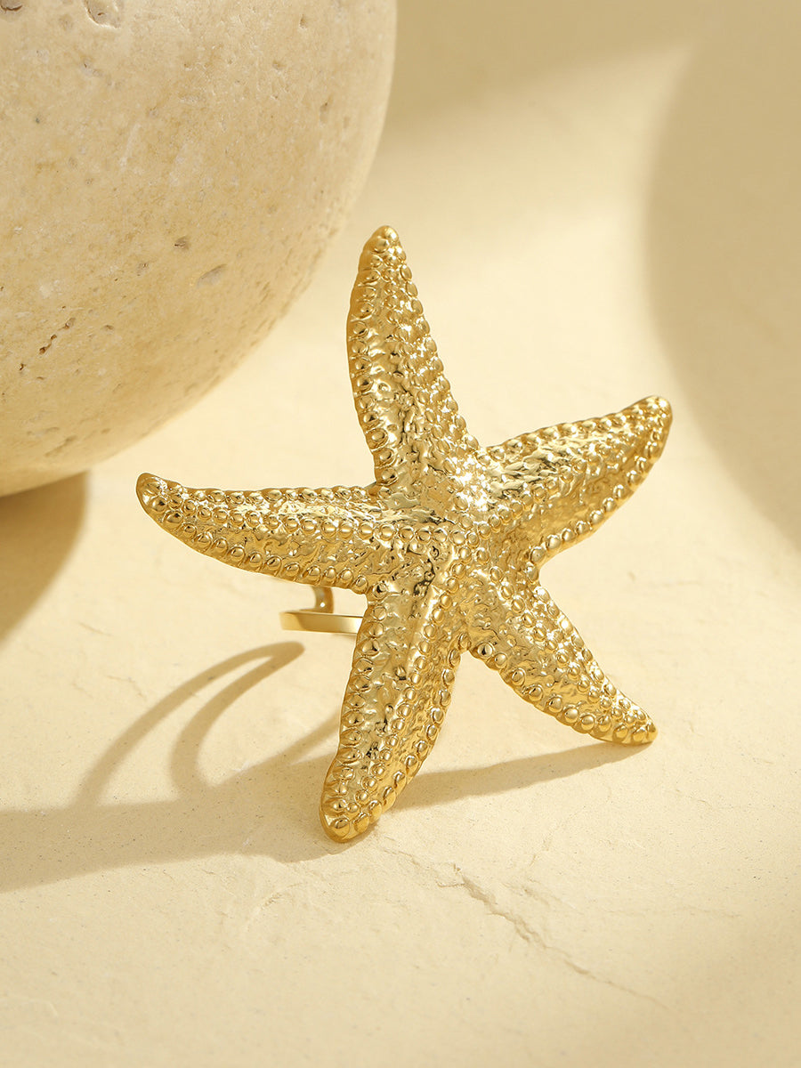 Golden Starfish Ring