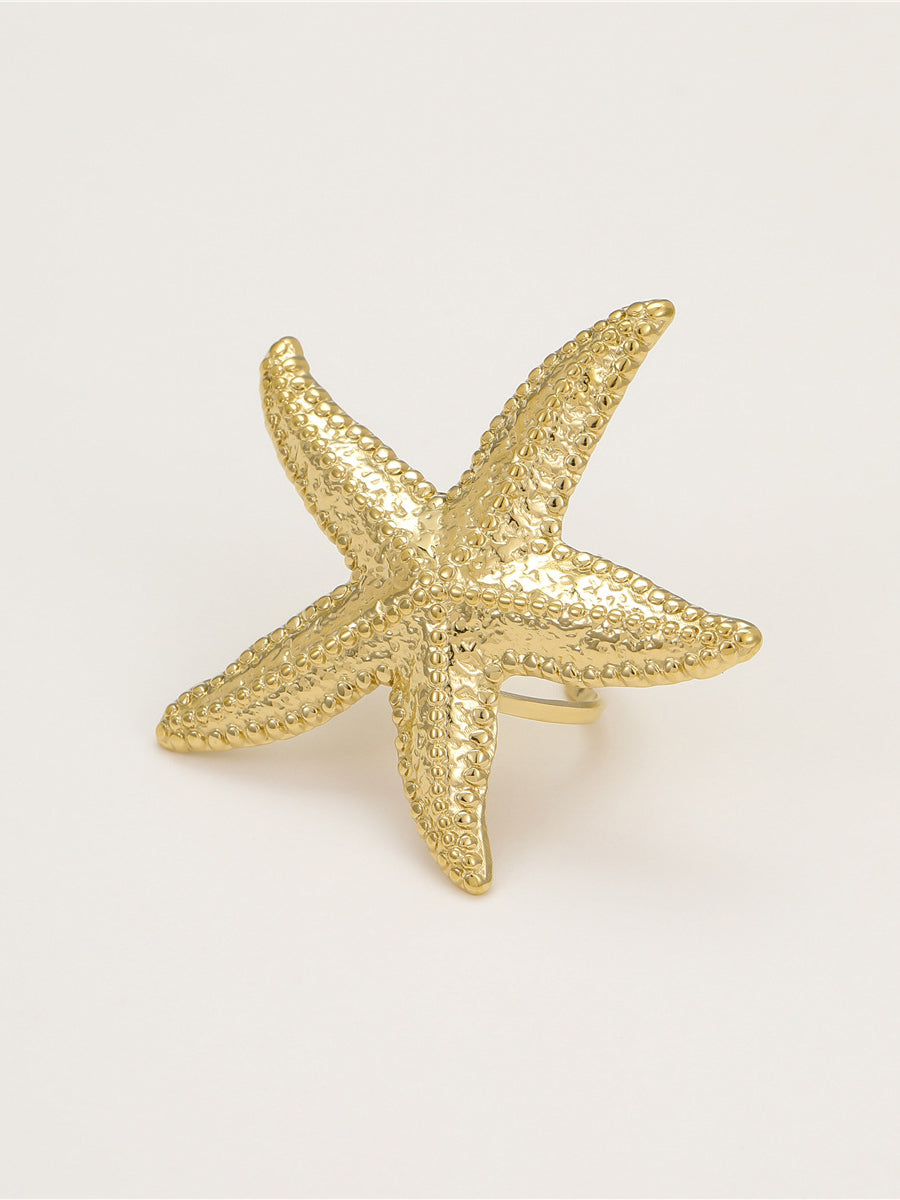 Golden Starfish Ring