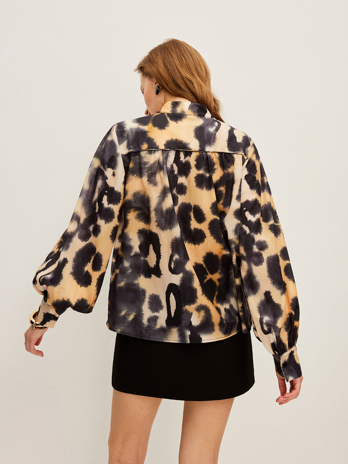 Leopard Print Button-Up Shirt