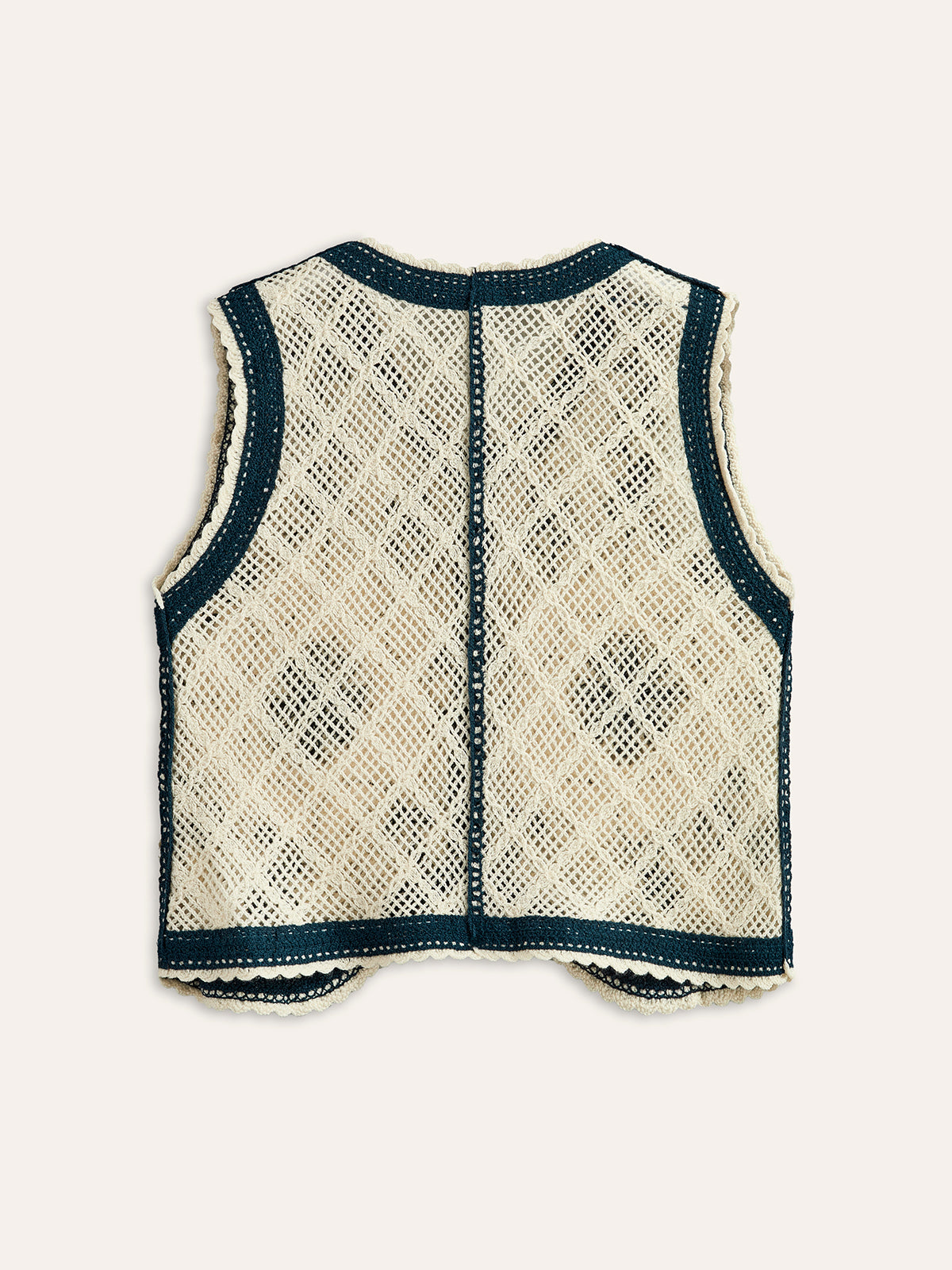 Embroidered Crochet Knit Vest